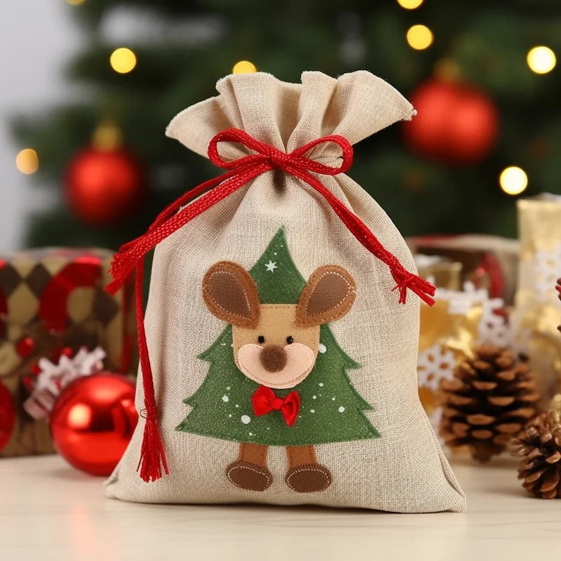 Customized Linen Jute Bags for Jewelry Display Drawstring Pouch for Gift Packaging Bag Wedding Christmas Burlap Drawstring Bag