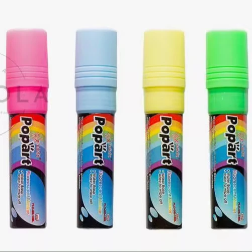 15 mm Parallel Flat Nib Water based Erasable Liquid Chalk Marker 50 colors