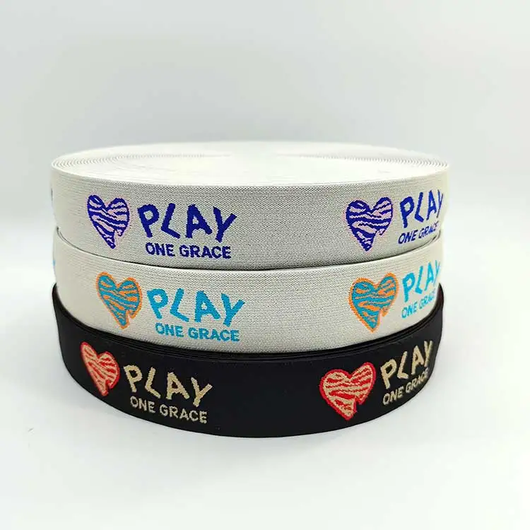 Fast Delivery Jacquard Band Elastic Quality Elastic Polyester Band Webbing Underwear Elastic Band