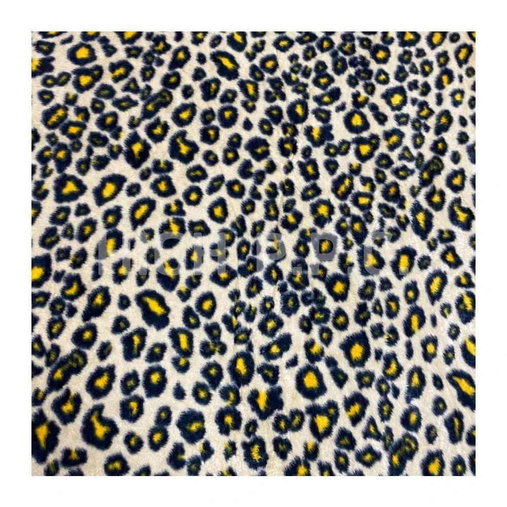 Leopard Printed Velboa 100%Polyester Fabric Super Soft DTY/FDY Wholesale Knitted Minky Plain For Toys Home Textile