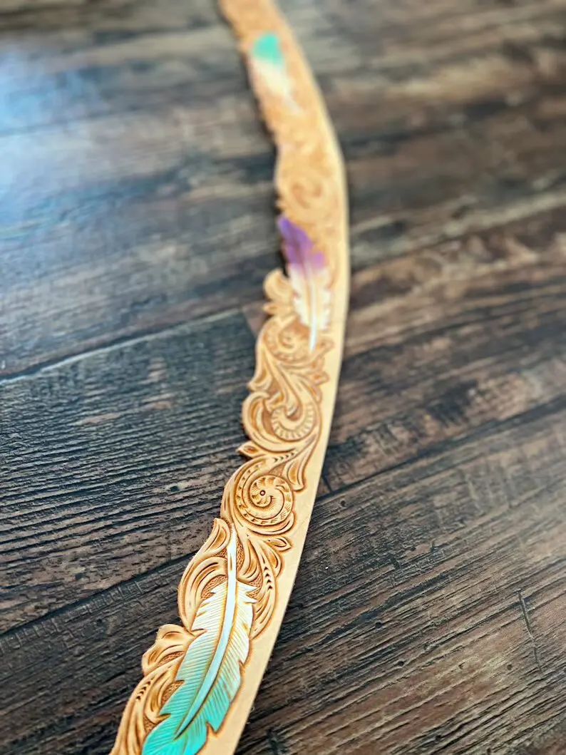 Best Selling Hand Made Designer Leather Western Tooled Feather Hat Band At Wholesale Manufacture