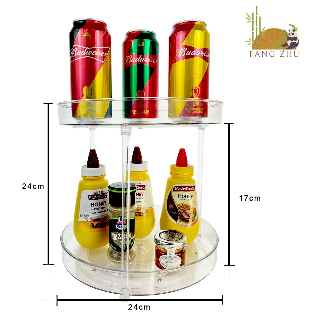 Modern Home Essential Kitchen Accessories Lazy Susan Turntable with Space-Saving Features for Bathroom and Food Spice Use