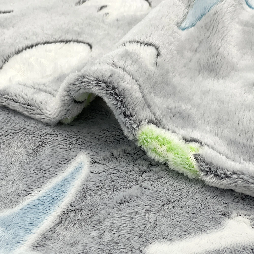 Premium Dinosaur Inviting Design Fluorescent Flannel Fleece Magic Blankets Glow In The Dark Unique Throw Manufacturer