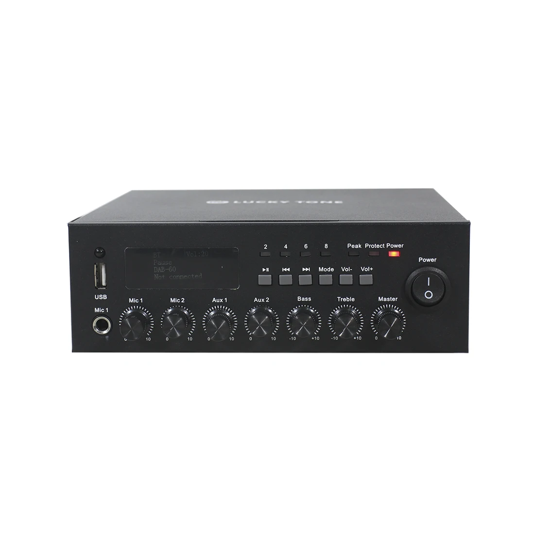30W Mixer Power Amplifier with USB, Bluetooth, DAB Tuner, EQ, and Backup Battery