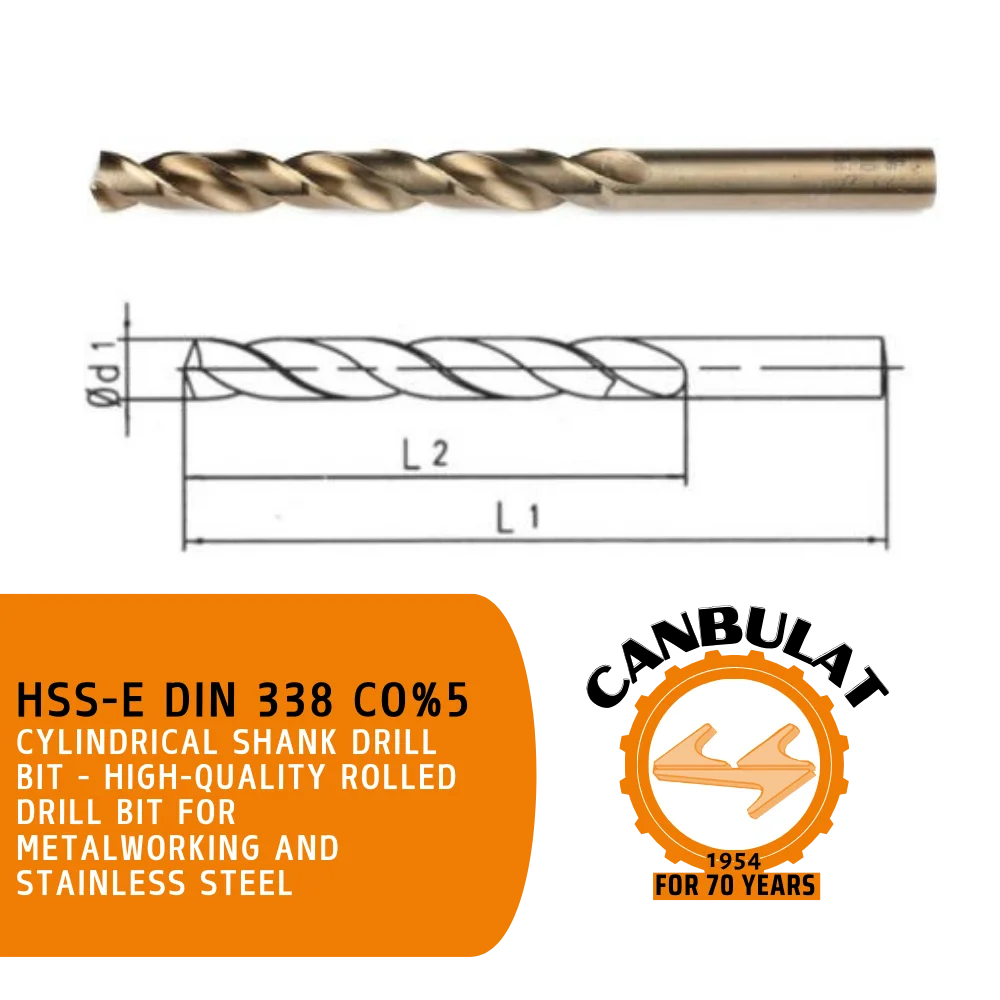 Best Value HSSE Gold Series Cobalt-Enhanced Drill Bit DIN 338 Superior Performance Enhanced Durability Diamond Cylindrical Shank
