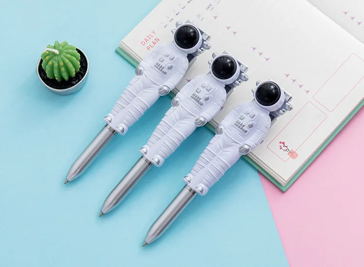 Original 3D space series pen cartoon astronaut shape ballpoint pen space commemorative gift can print logo