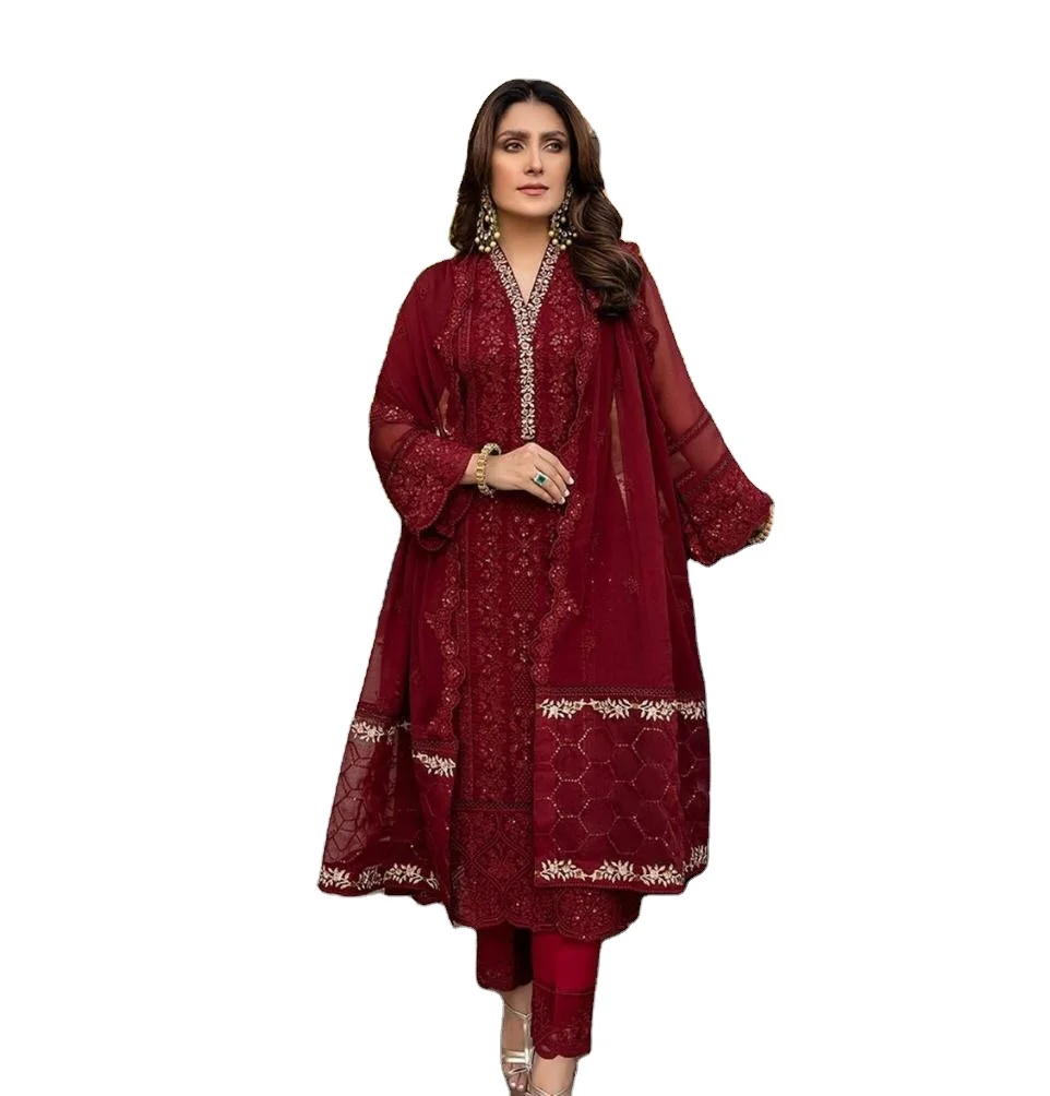 Premium Quality 2022  Wholesale pakistani ladies casual party wear shalwar kameez customized color size best stitching Quality