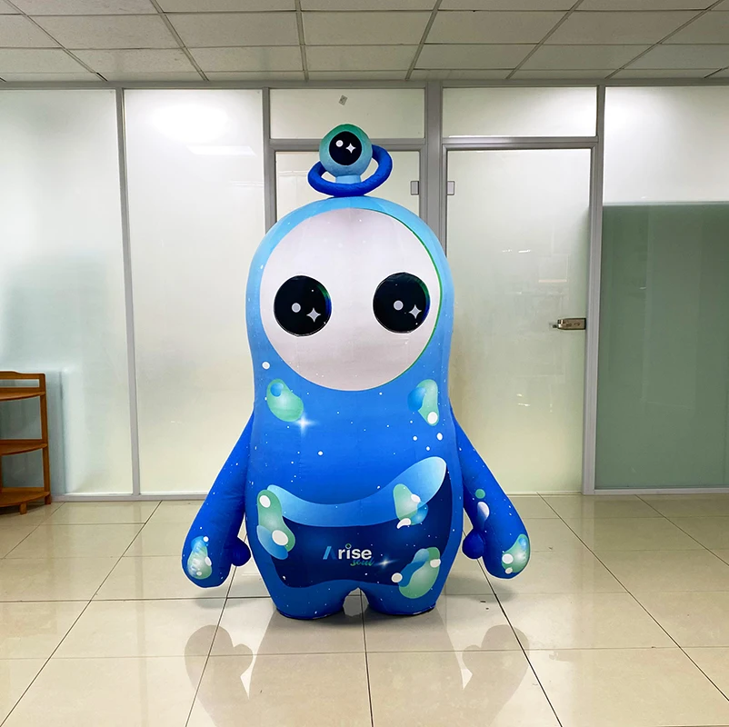 Aero Wholesale Short Plush Cartoon Inflatable Bear Mascot Interactive Customized Inflatable Walking Costume