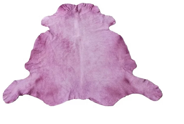 Pure Genuine Leather Dyed Olive color Handmade Hair on cow hair on leather Modern cowhide Area rug