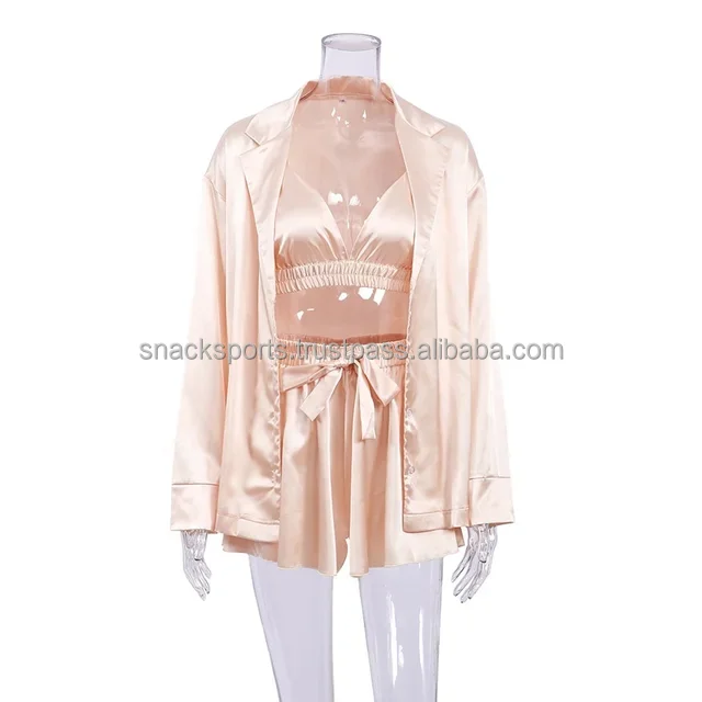 Оптовая продажа зимняя Пижама пижама комплект из 3 предметов женская теплая Домашняя одежда мягкая и дышащая