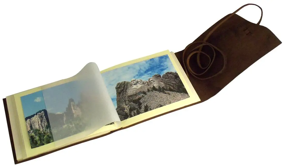 Scrapbook Style Page Leather Photo Album with Gift Box Holds 100 4x6, 5x7 Photos  handmade cotton paper photo book for weddings