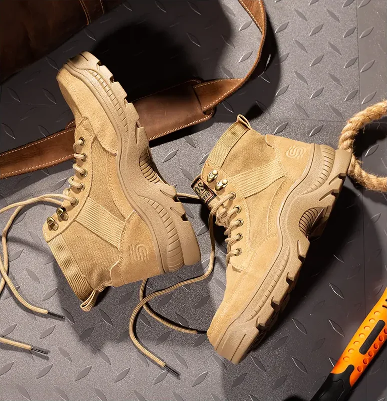 Customized industrial work boots safety shoes for men factory steel toe safety boot