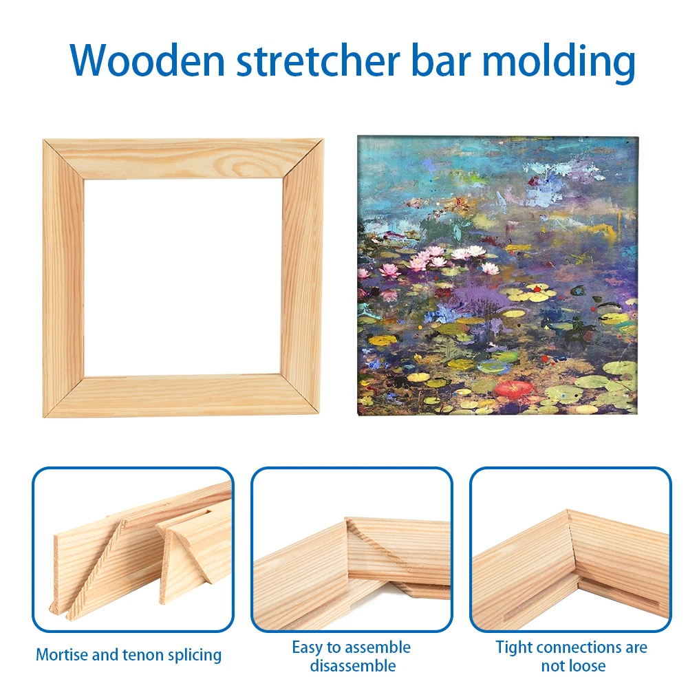Canvas stretcher bar for wood frame 1.7x2.5cm Canvas Art Painting Frame Shaping Mixed Media DIY Canvas Frame