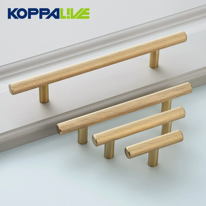 Koppalive Antique Copper Knurled Cabinet Pulls Gunmetal Brushed Satin Brass Handles for Kitchen Cabinets Door Gold