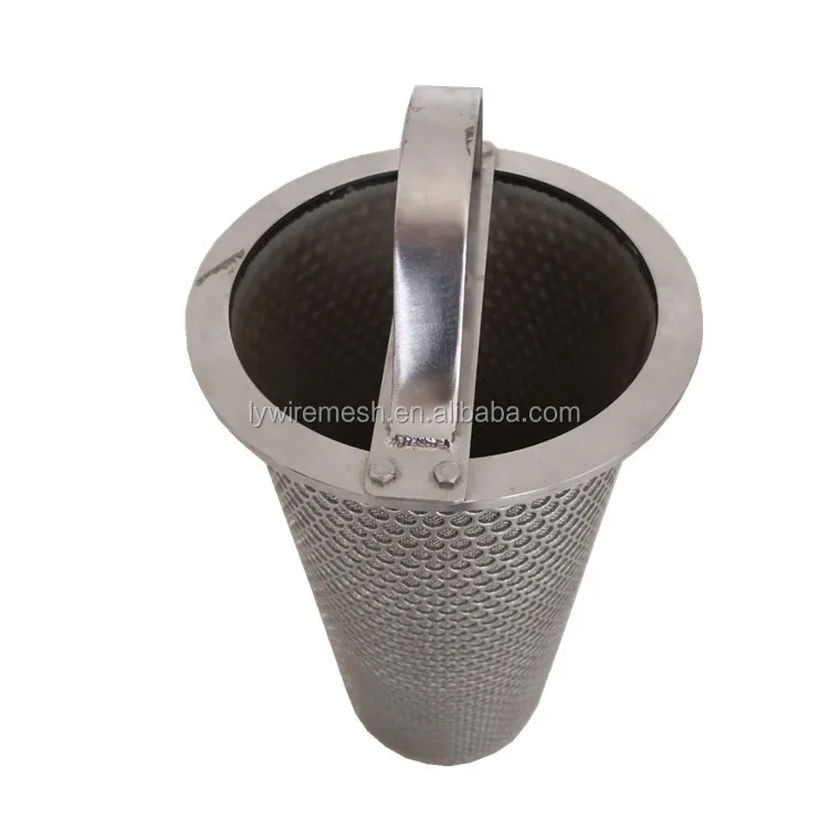 3x5mm 5x8mm 304 316L Stainless Steel Perforated Strainer Mesh Filter Basket For Oil