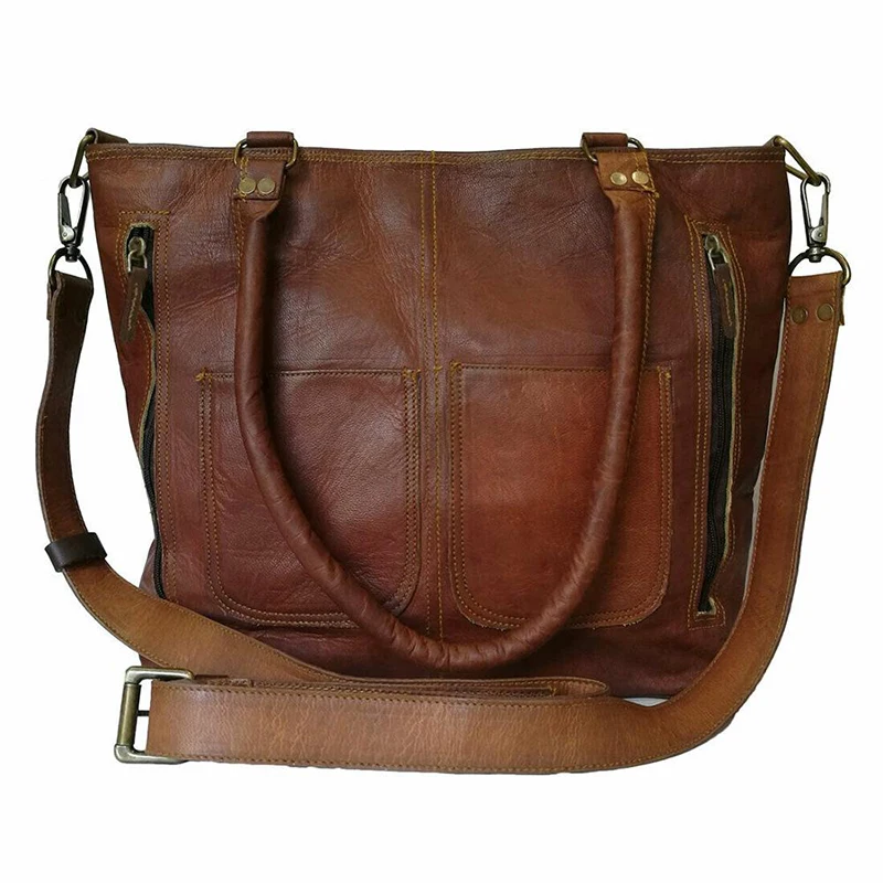 Bulk quantity top quality Women Genuine Leather Shoulder Tote Bag Large Work Purse Handbag for ladies