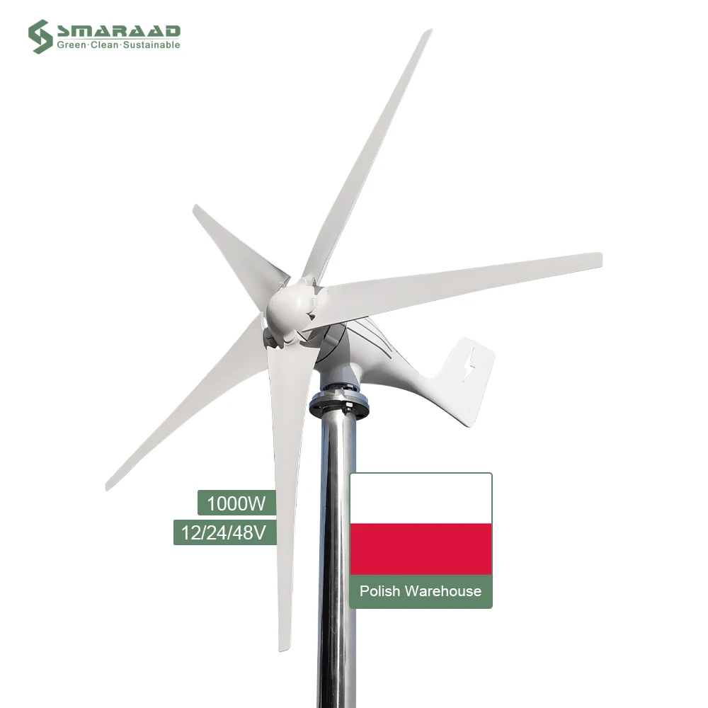 EU Warehouse 1000W Wind Turbine 12V 24V 48V with MPPT Controller Household Wind Generators  Complimentary 1000W Controller