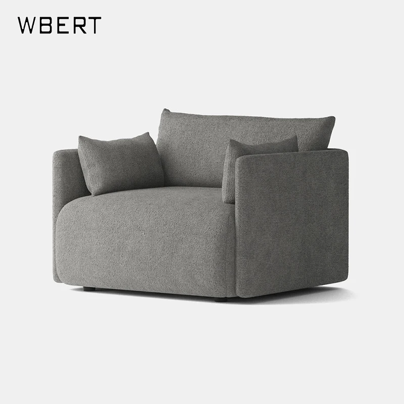 WBERT Modern simple fabric sofa cream sand hair small living room designer high-end light luxury leisure sofa