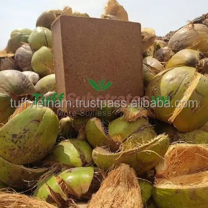 Selling Block Cocopeat Coir Pith For Plants With 550Gr Block High Quality in size 18*18*20cm good expan from Tuff Vietnam Low EC