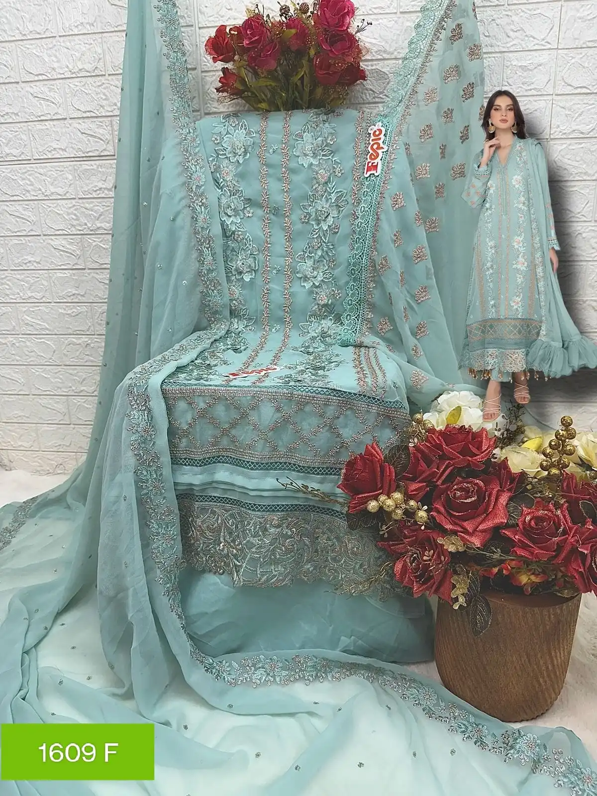 New Designer Indian Pakistani Salwar Kameez Suit Traditional Cotton Embroidery Work Dress Straight Cut Dress Style