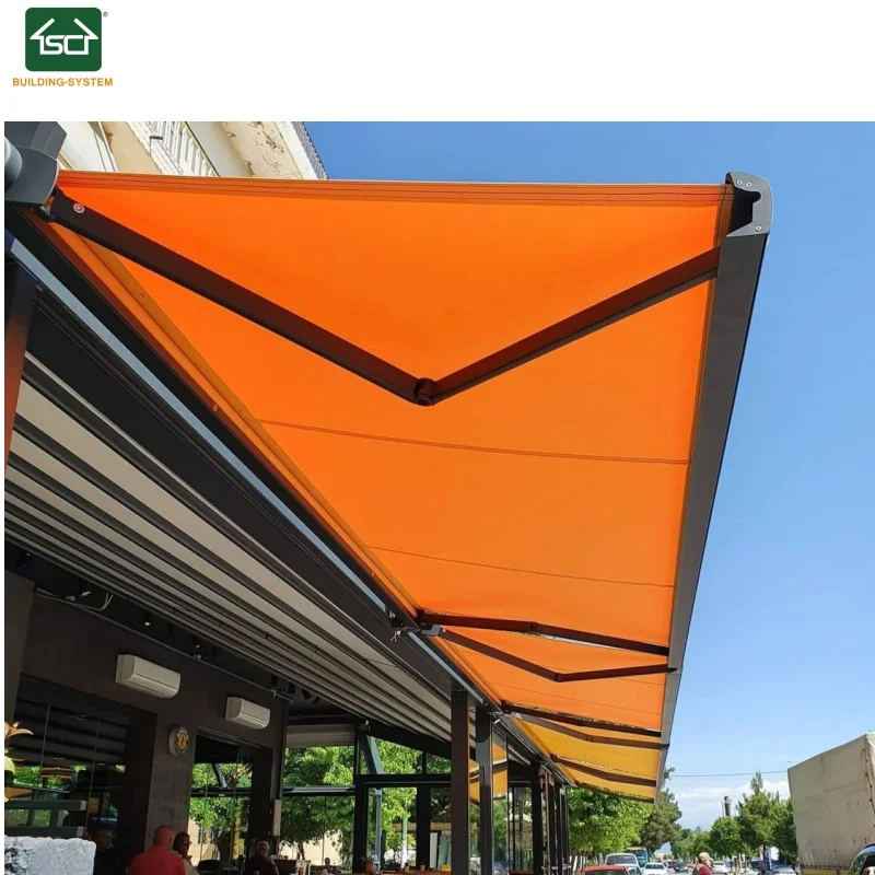 CE Approved Motorised Retractable Awning Roof mounted wall outdoor manual awning heavy duty rainproof awning