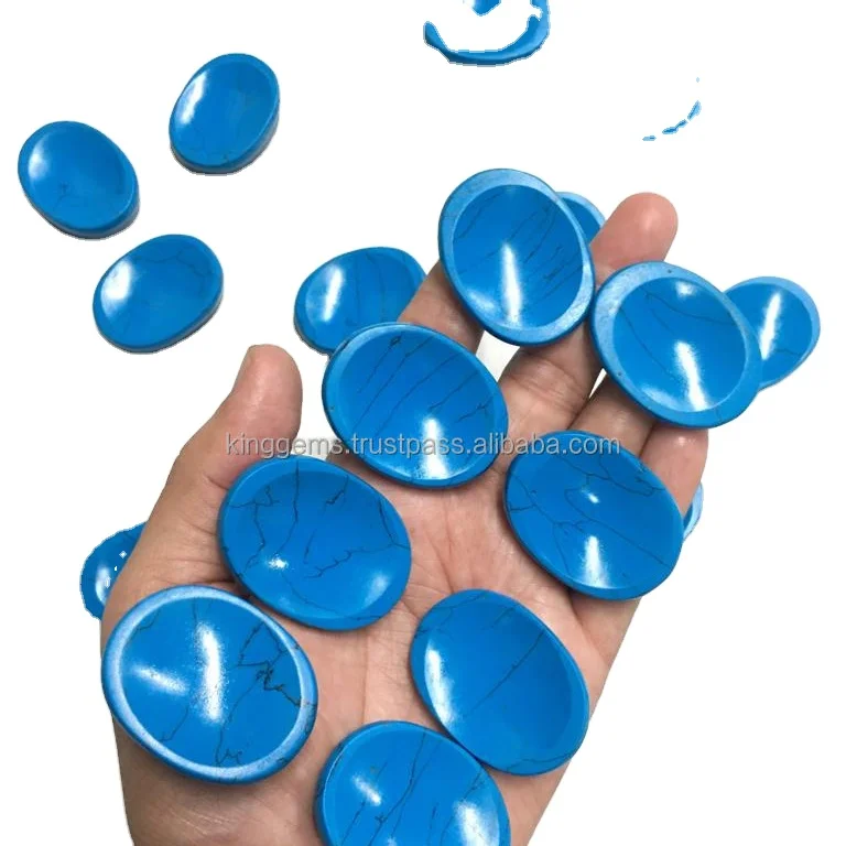 Wholesale Custom Gem Crystals Healing Chakra Stones TURQUOISE Worry Stone for Reiki Crystal Meditation
