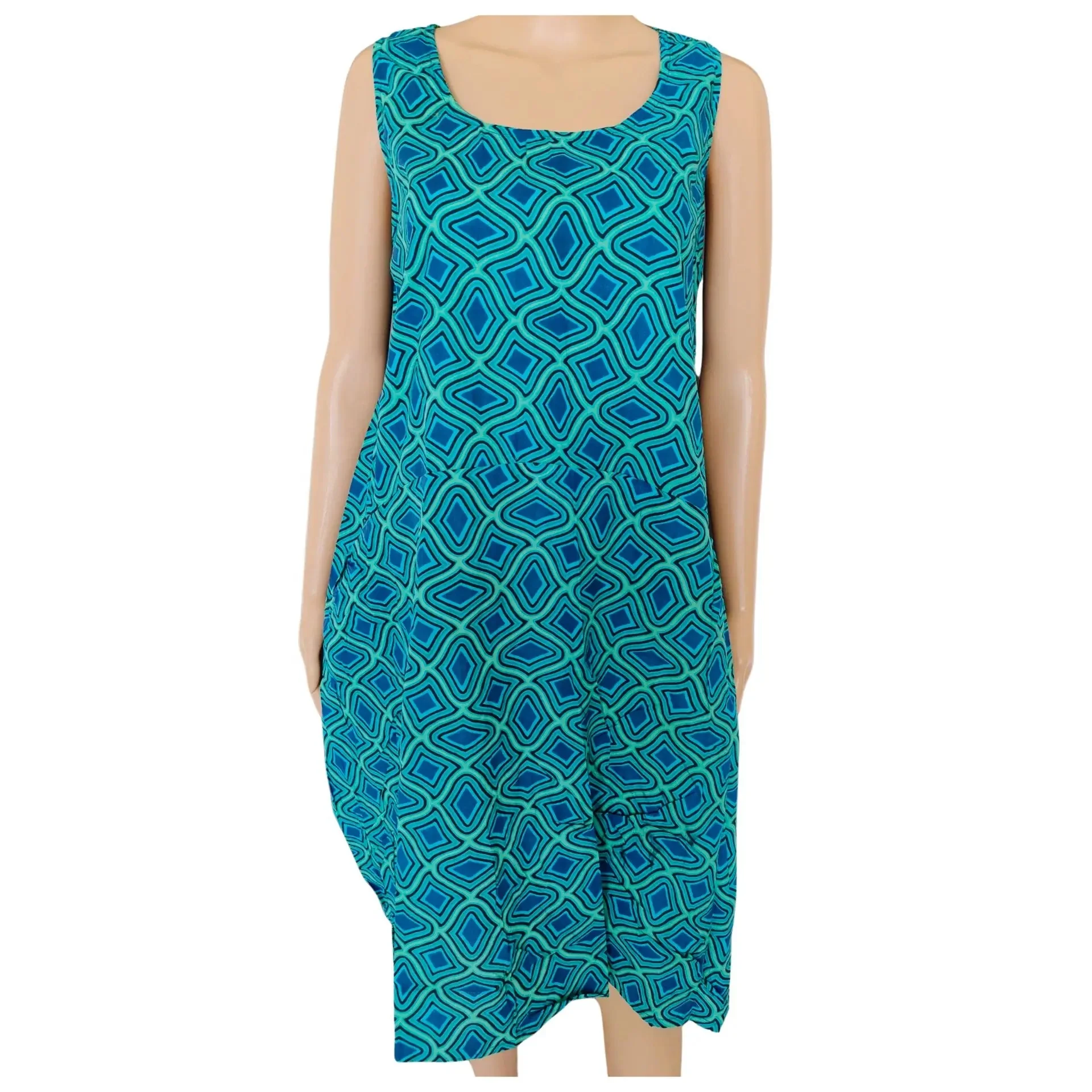 Wholesale Indian Cotton Printed Fabric Dress Summer Handmade Maxi Dress Boho Hippie Style Pockets Beach Wear Dress