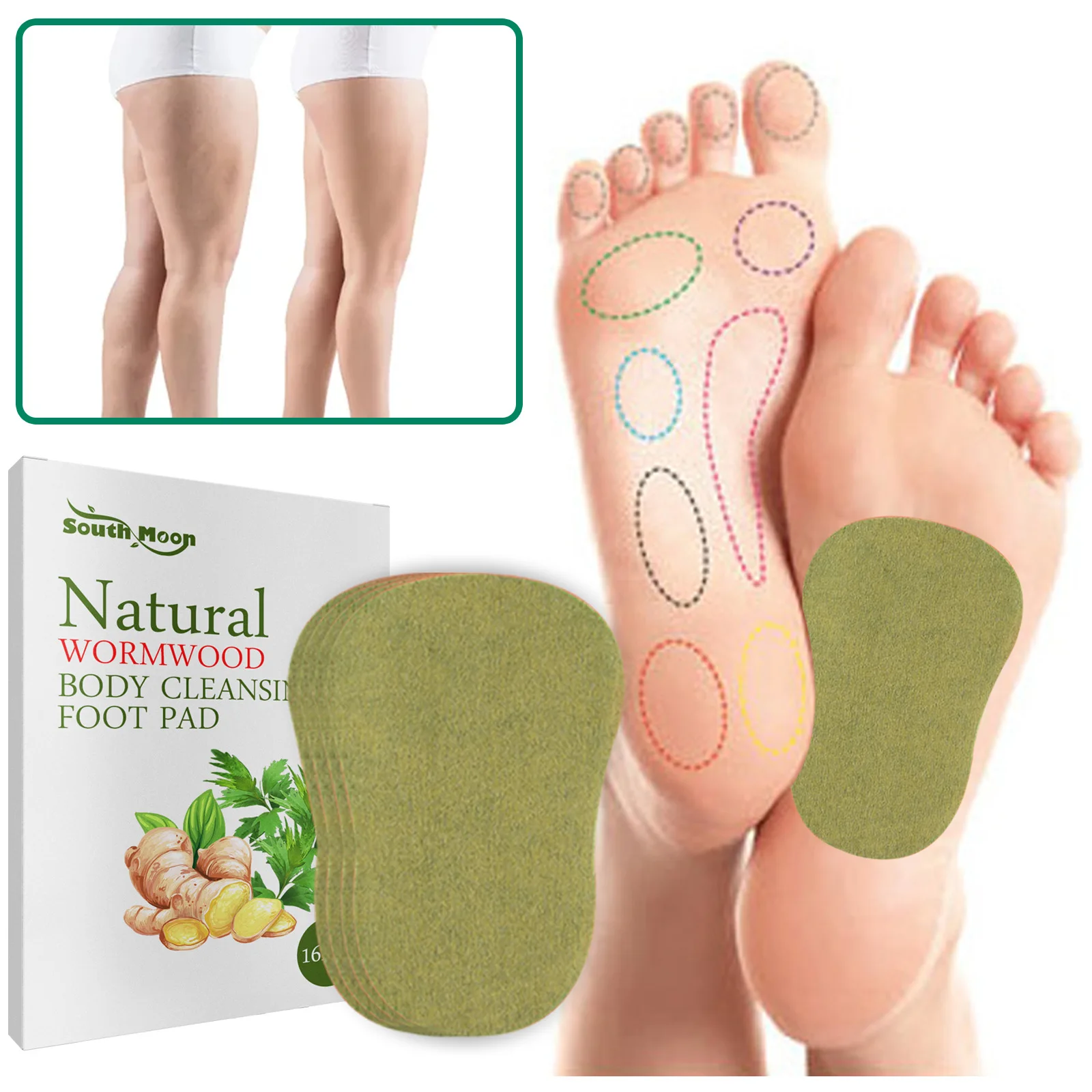 Ginger Body Shaping Detox Foot Patch Wormwood Cleanse Relieve Physical Stress Help Sleep Detox Foot Patch