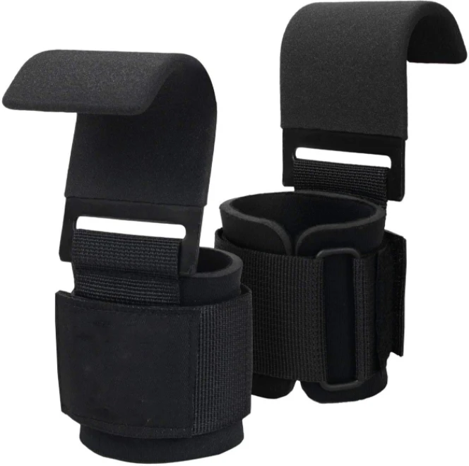 Heavy Duty Metal Lifting Steel Hooks Best Power Weightlifting Set of 2 Premium Thick Padded Workout Hook