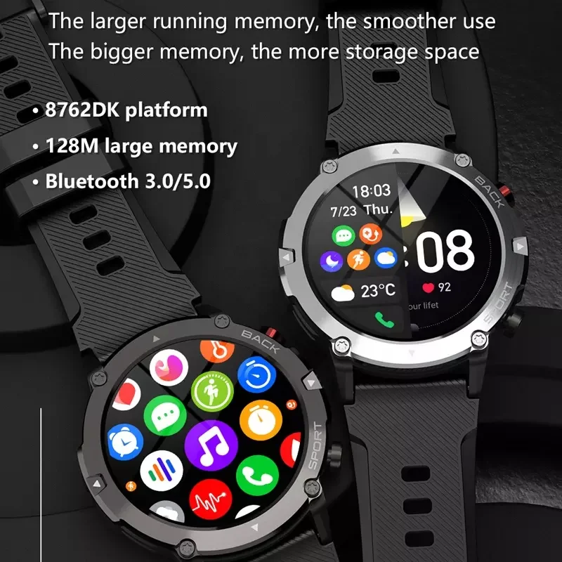 C21 Blue tooth call music player smart watch outdoor three-proof IP67 long battery life multi-sport smart watch