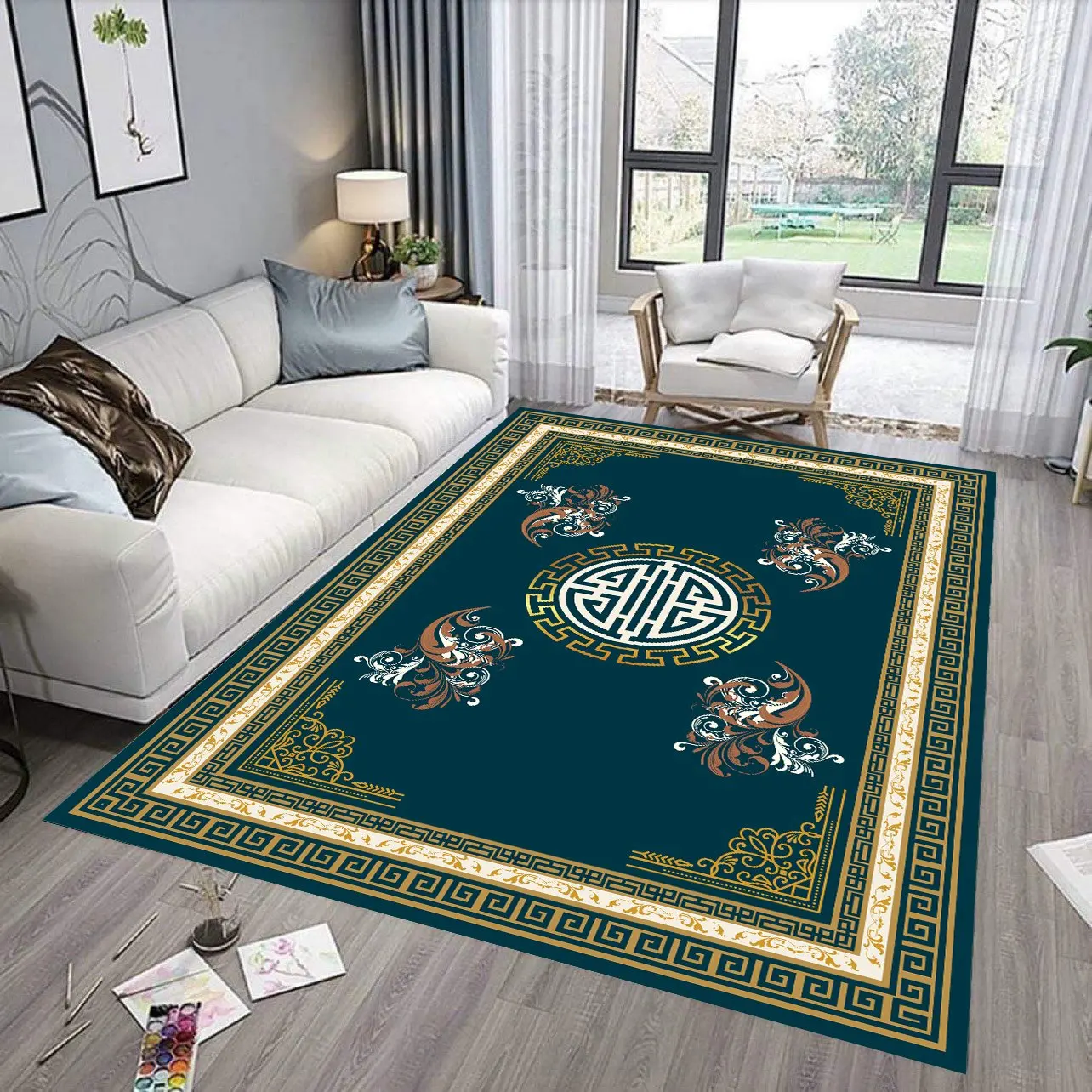 Best Price The most beautiful luxury carpet for modern living room sharp  modern 5D motifs with sharp printing technology