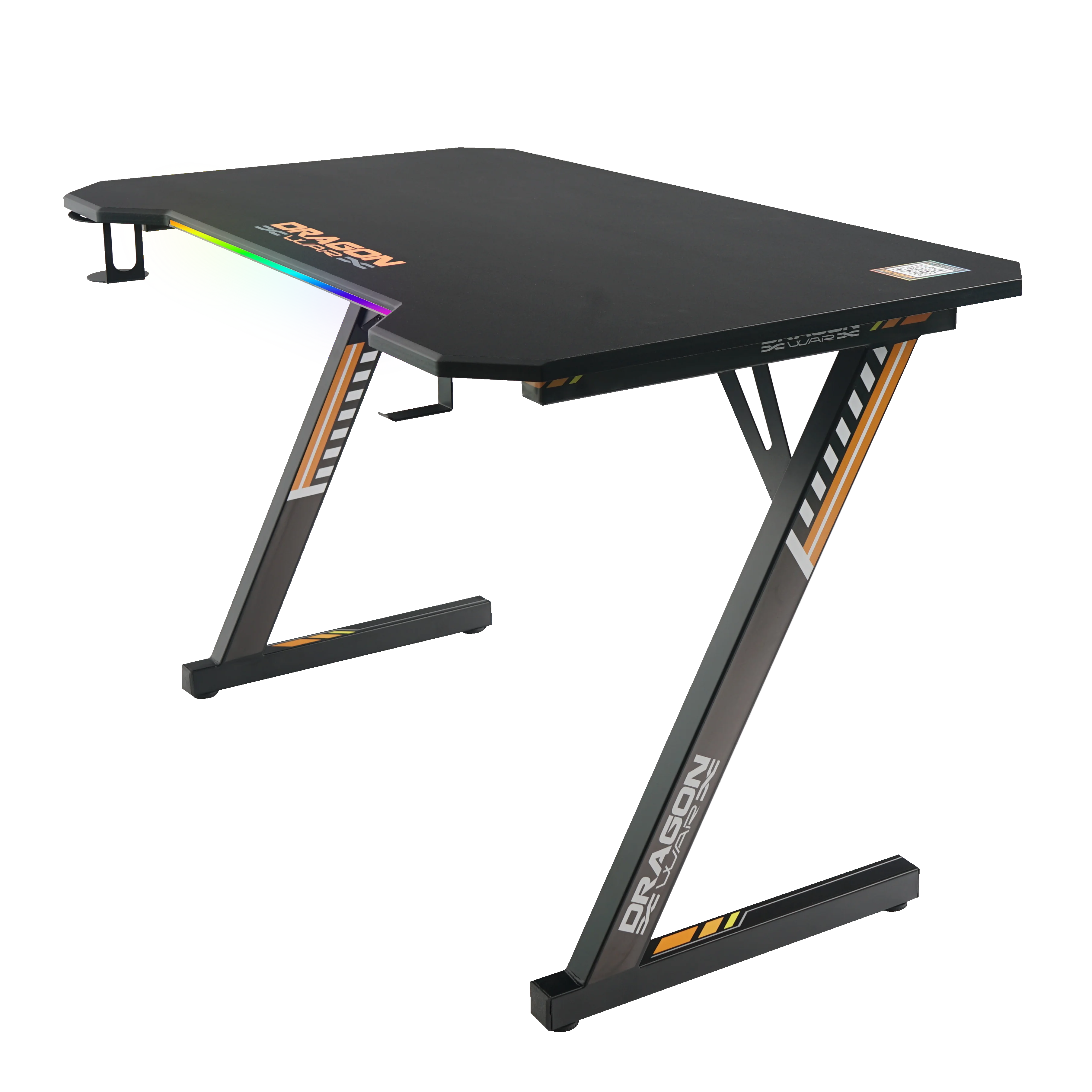 Dragon War RGB melamine fiber desktop apps light control RGB Z shaped steel leg cable box cup holder USB plug Gaming Table