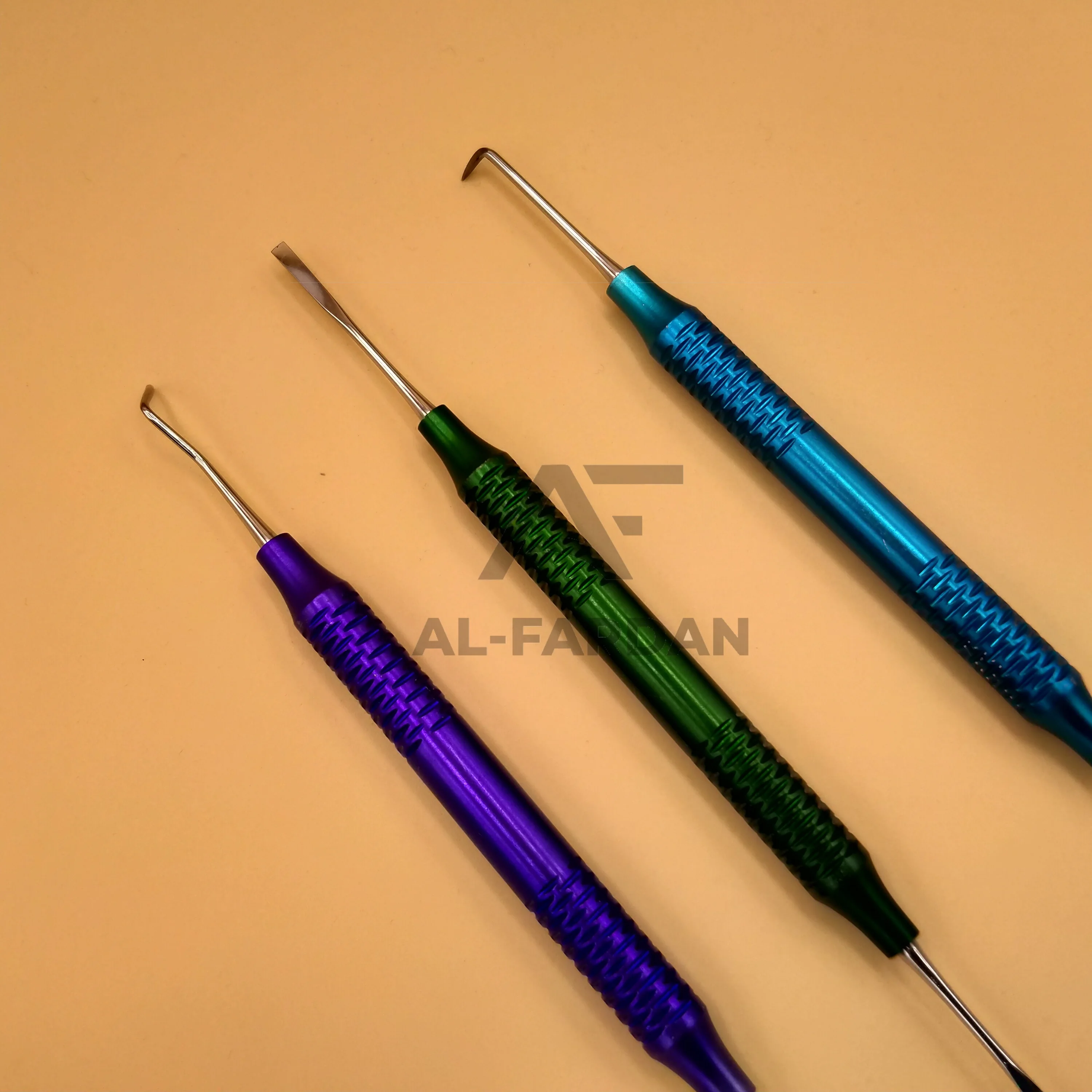 Dental Gracey Curettes Set of 3 With Silicone Coated Grips Dental Hand Scalers