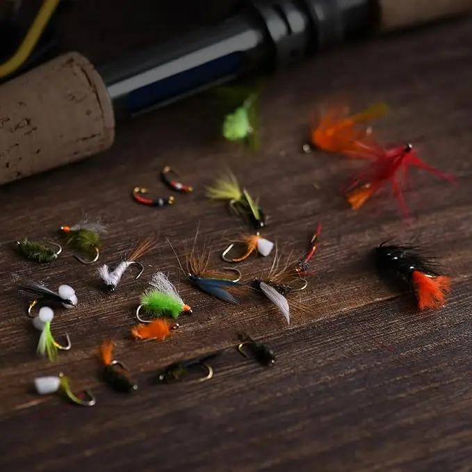 Fly Fishing Dry Flies Wet Flies Kit Streamers Nymphs for Bass Trout Salmon Fishing