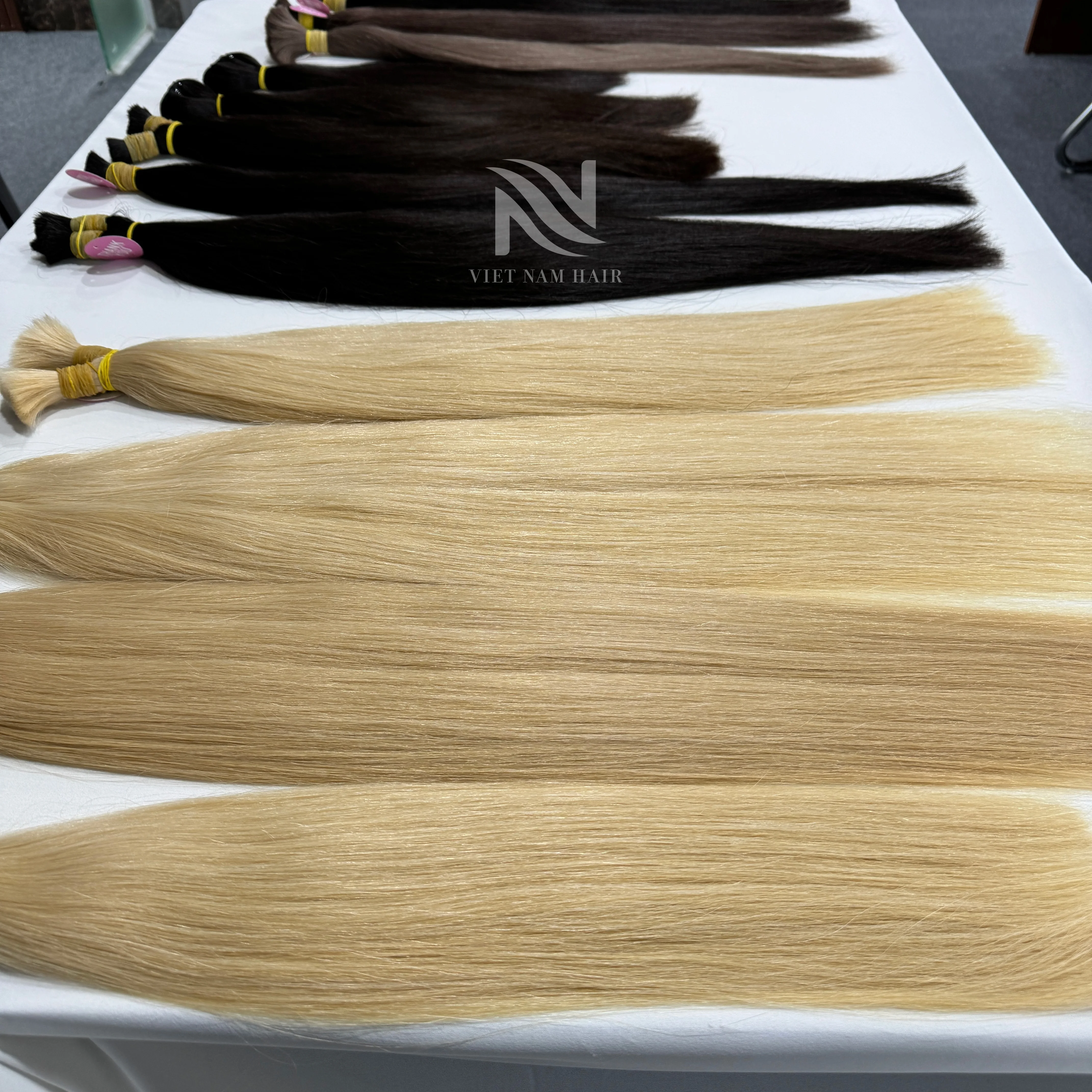 Human Hair Bulk Good Price Wholesale Vietnamese Bulk Hair Extensions Remy Virgin Hair Bulk Double Drawn