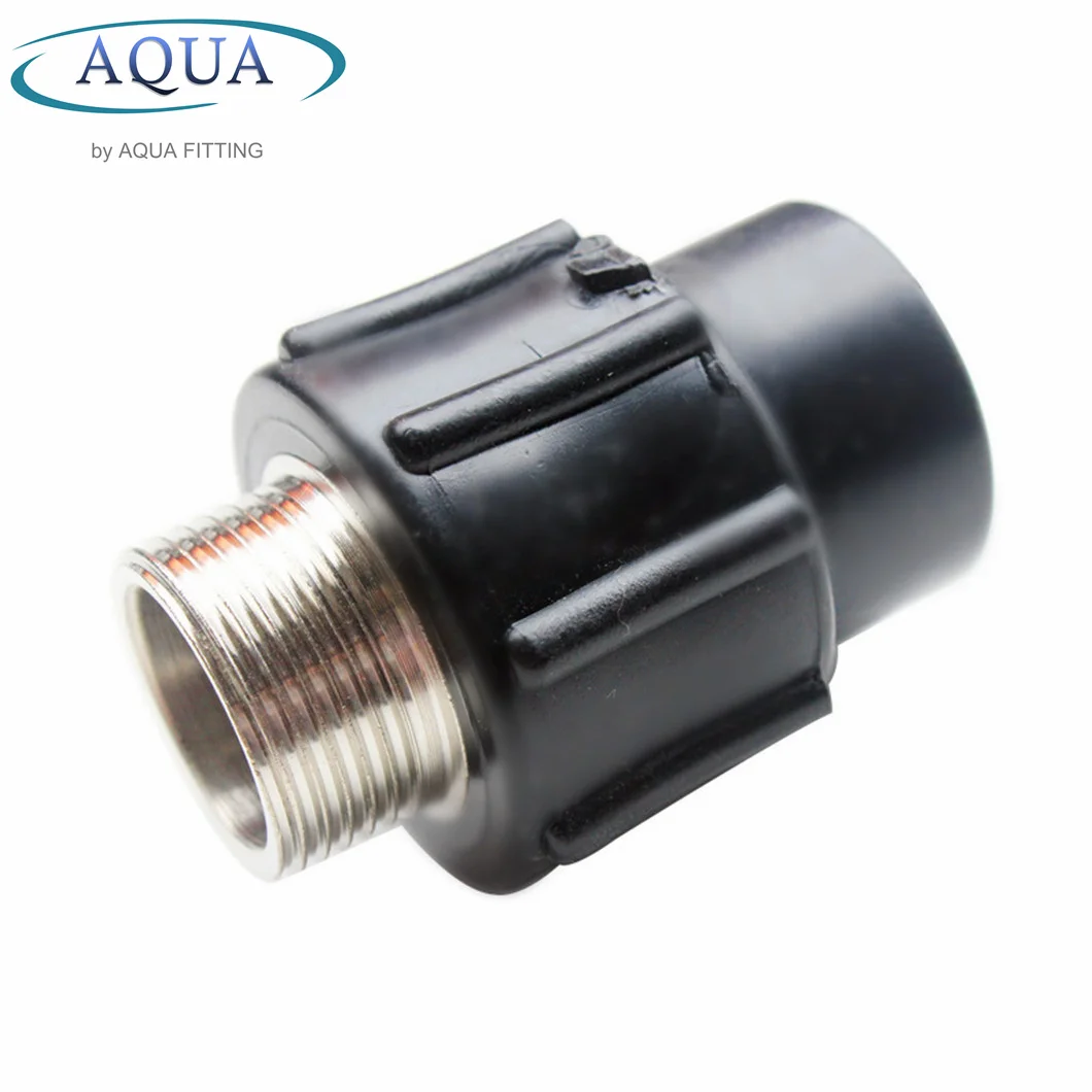 HDPE Pipe Fittings HDPE Male Coupling Adaptor Threaded Pipes Fittings