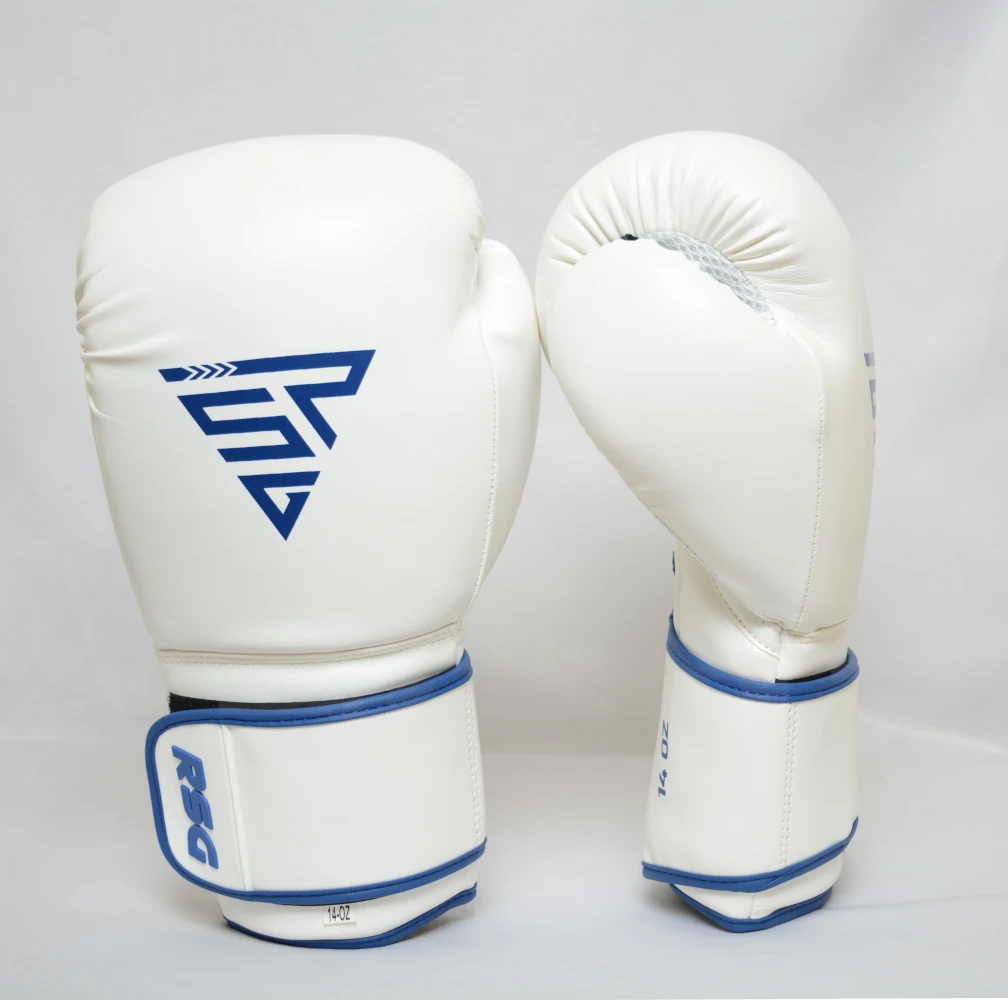 Fashion original Artificial Leather Material Bright White Color Boxing Gloves Reema Technologies