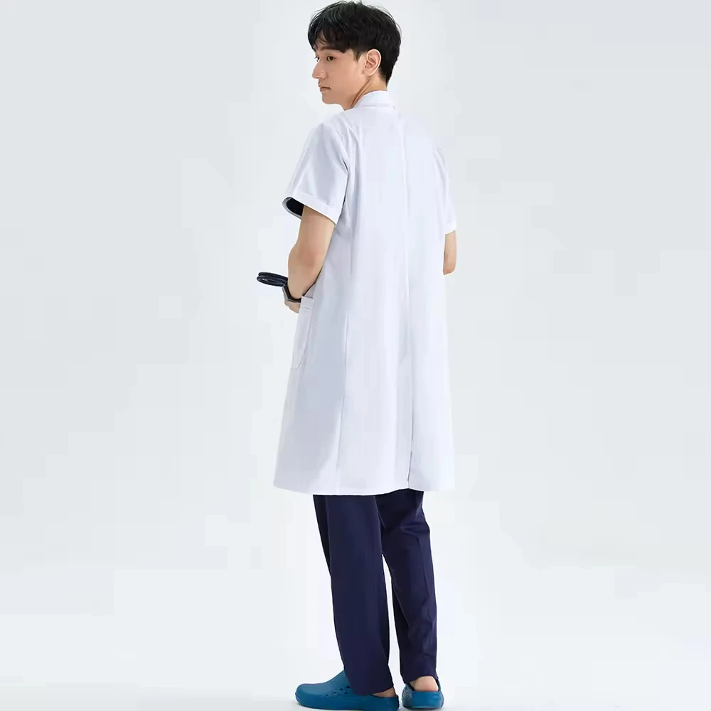 Hospital Gown Coat  Long Sleeve Tops Pants Lab Coat White Uniform  Customizable Logo Lab Coat