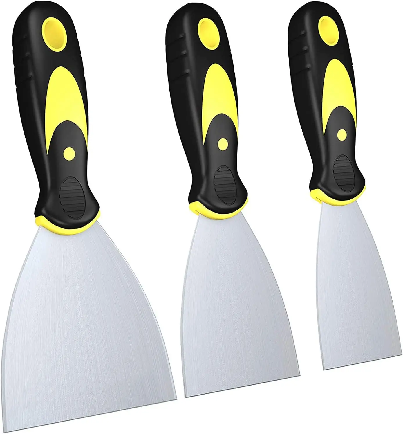 Stainless steel 3 pieces of putty knife scraper oil gray knife for gypsum plate repair gypsum scraper  tool