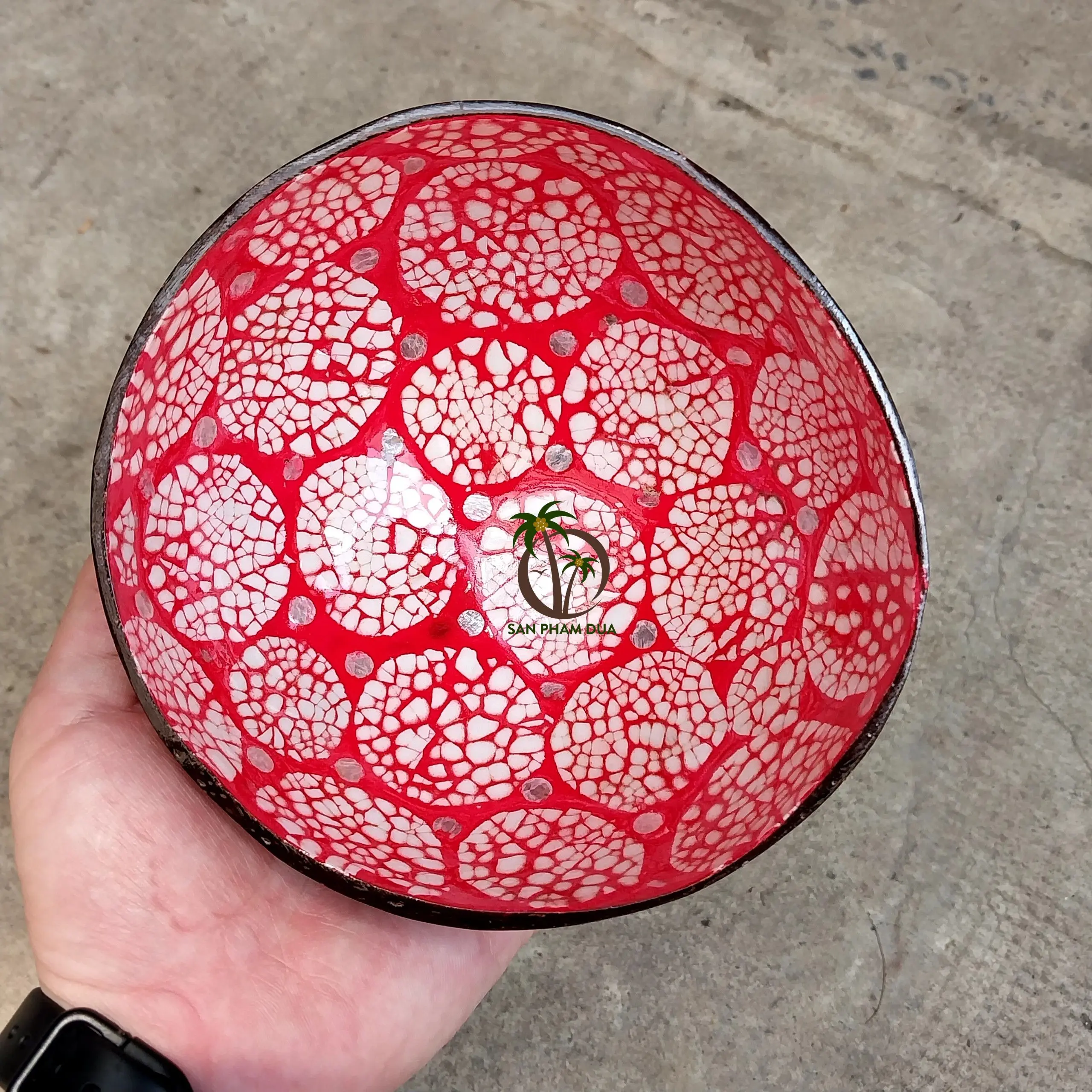 HANDICRAFT COLORED LACQUER BOWL FROM COCONUT SHELL MADE IN VIETNAM LACQUERED BOWL AT VERY CHEAP PRICE