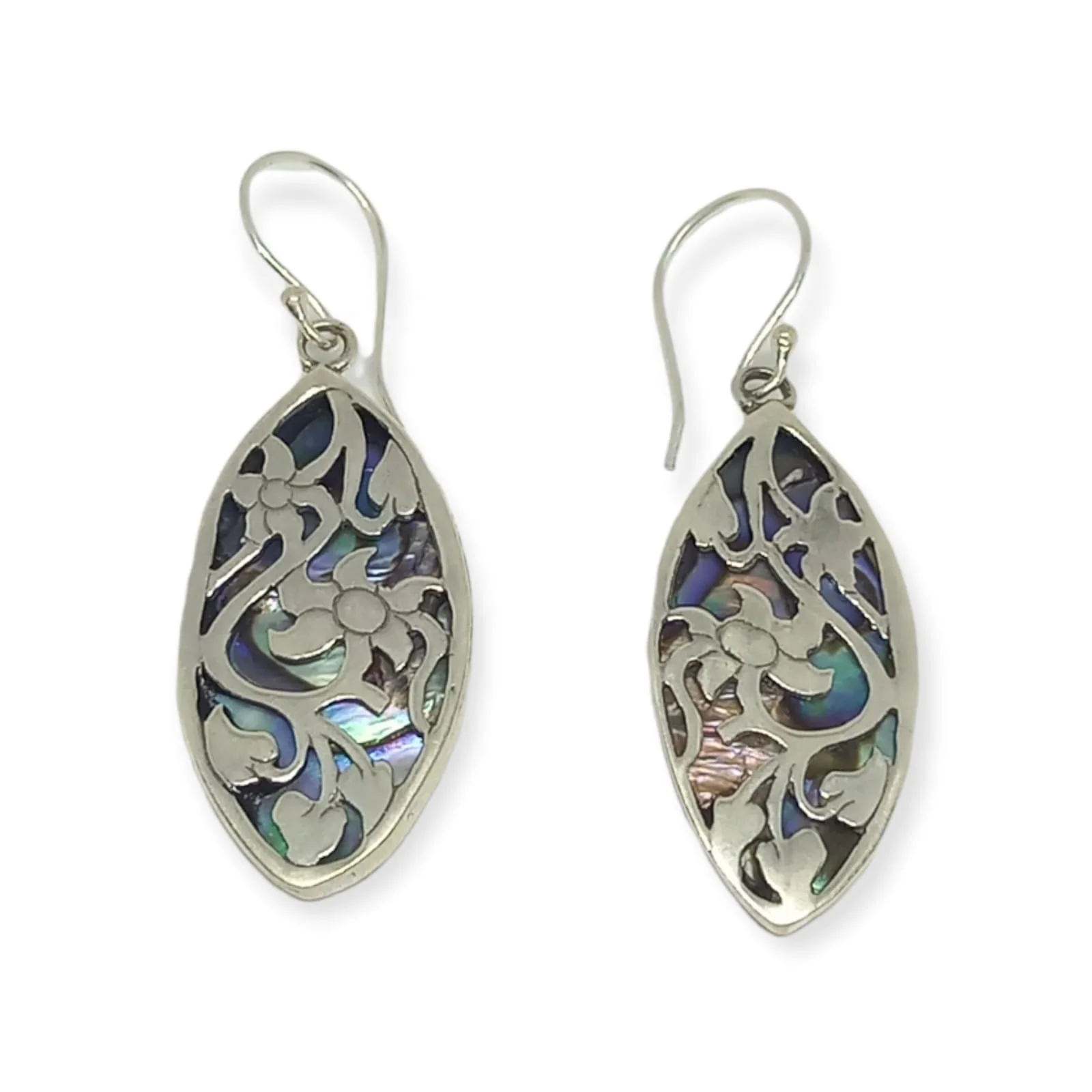 NY-ER134-Silver Carved Earrings With Abalone Fashion Luxury Famous Designer Brands Jewelry High Quality