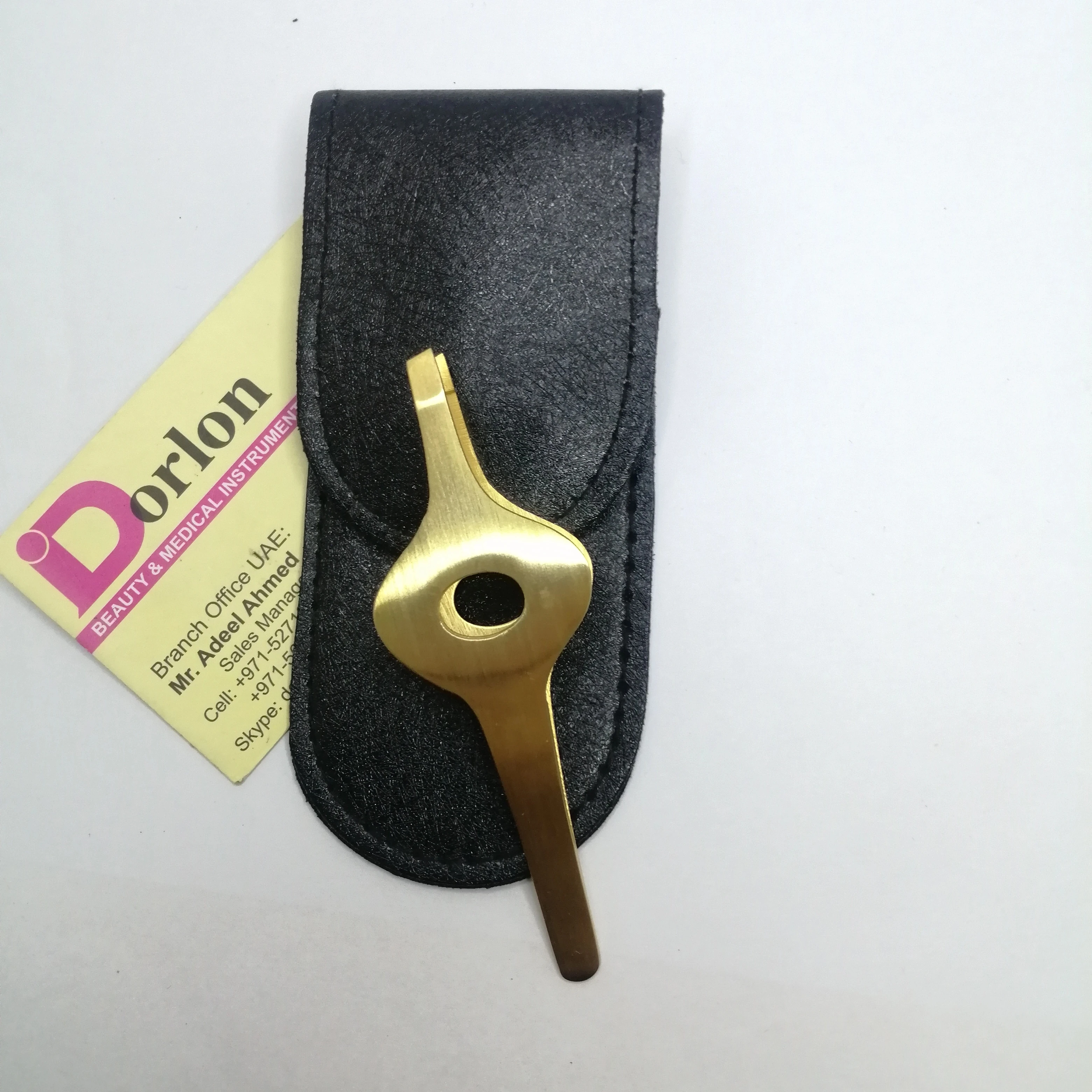 Best Sustainable Stainless Steel Slanted Eyebrow Tweezers Beauty Cosmetic Tool Matte Gold Plated Wide Grip Slant Brow Tweezers