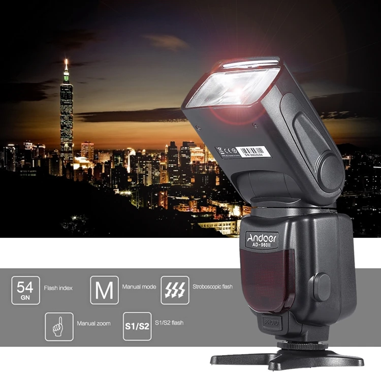 AD-960II Универсальный ЖК дисплей вспышка для камеры Speedlite Flash GN54 цветной фильтр камер Nikon Canon Pentax