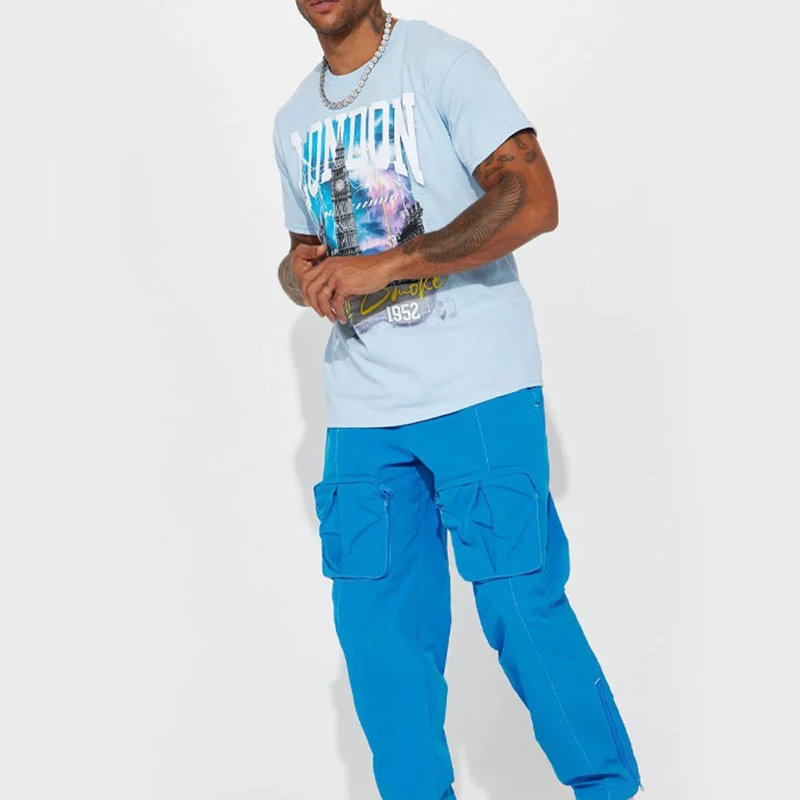 High Quality Custom Printing Big Pocket Slim Fit Cargo Pants for Men Comfortable Professional Design OEM Cargo Pant