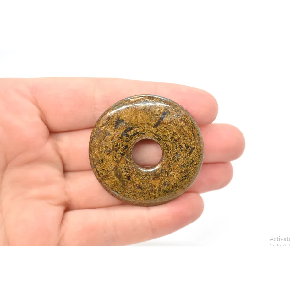 high quality Crystal Donut bronzite Beads Pendants Jewelry Making Donut Coin Pendant Gemstones For Jewelry Making wholesaler