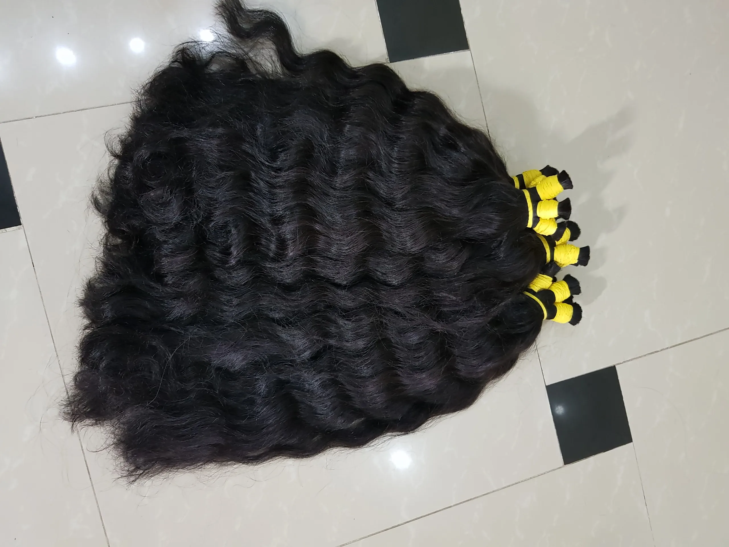 Wholesale Raw Vietnamese Hair Extensions Wavy/Curly Human Hair Machine Weft No Chemical Super/Double
