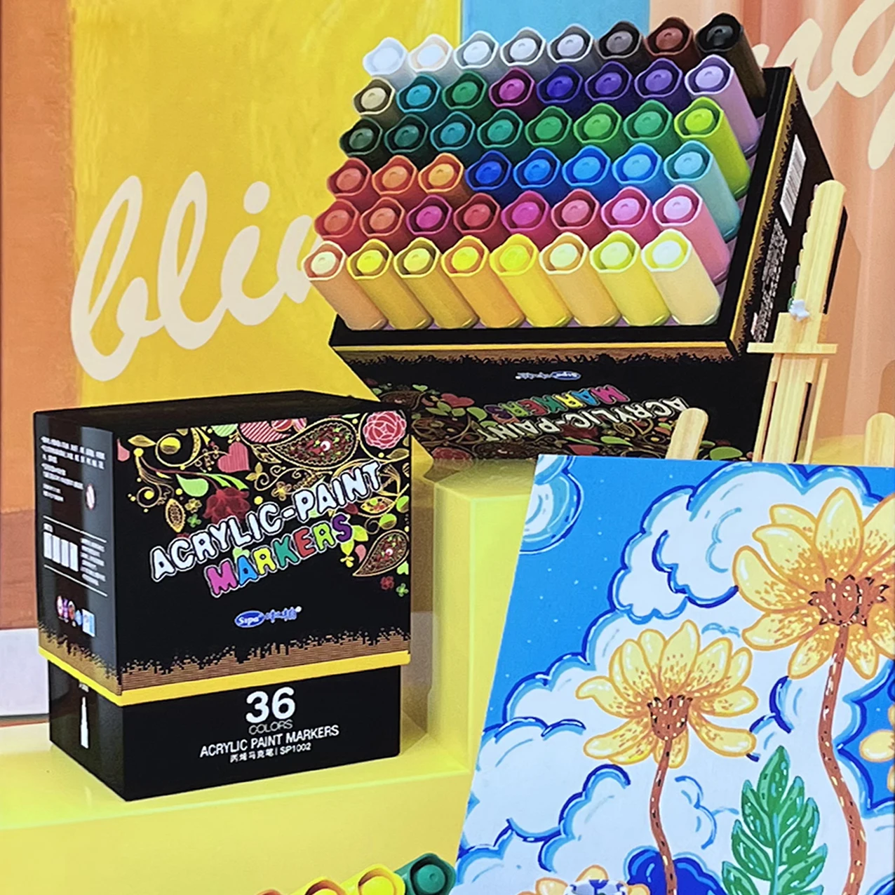 Sipa SP1002 color art marker indelible ink empty waterproof permanent acrylic paint marker pen set