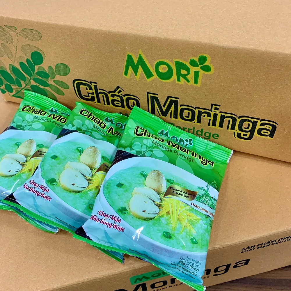 Instant Eating Delicious Porridge With Rice moringa leaf powder Ingredient 30packs x 50g Made in Vietnam For Export
