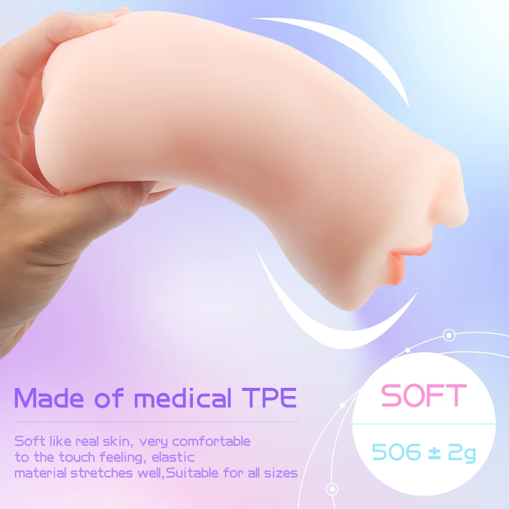 S-HANDE 3 in 1 TPE realistic Vivi male masturbator Pocket Pussy man sex toys Mouth vagina pussy sex toys for men masturbating
