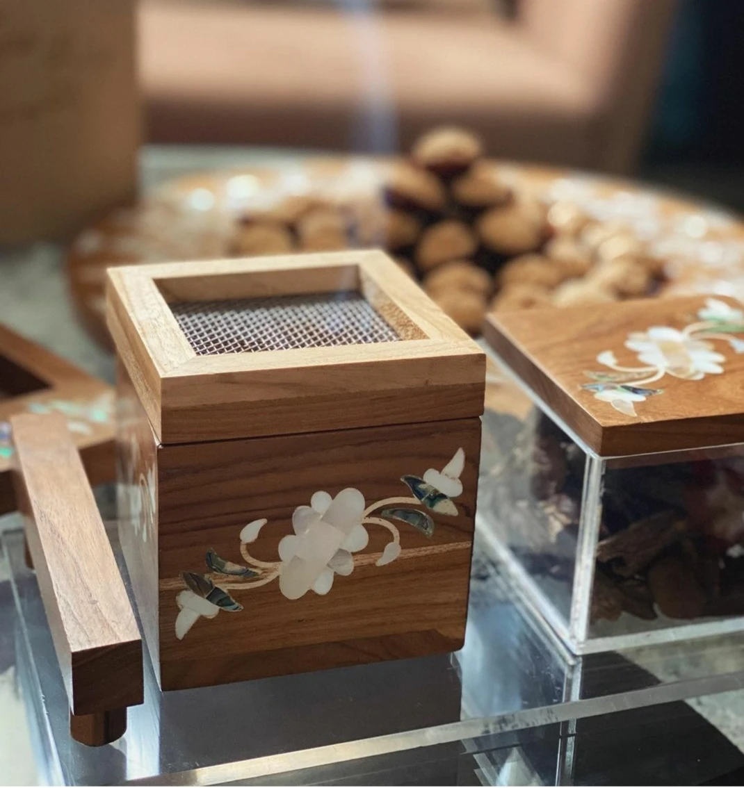 NEW DESIGN MOTHER OF PEARL INLAY BAKHOOR MUBKHAR MADKHAN TRADITIONAL RAMADAN EID GIVEAWAYS IN  UAE   VINTAGE CRAFT